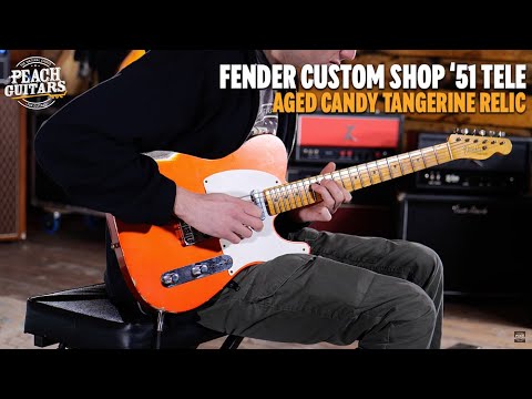 Fender Custom Shop Limited '51 Tele Relic Aged Candy Tangerine image 13