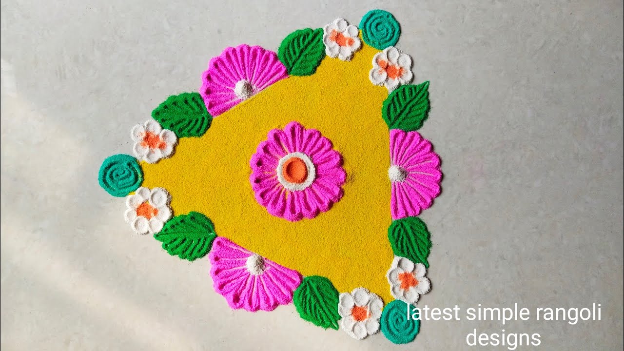 Navaratri muggulu rangoli design triangle kolam