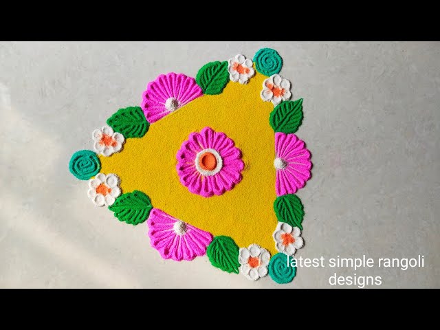 Navaratri muggulu rangoli design triangle kolam