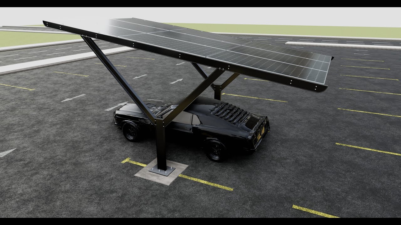 Y TYPE MODERN SOLAR CARPORT TYPE-18 3D Model