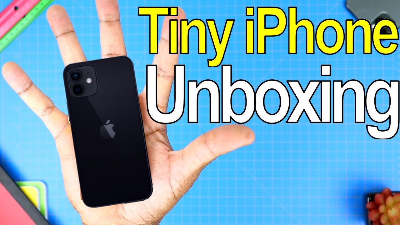 Apple iPhone 12 MINI Unboxing Black  - HUGE HANDS vs Tiny Phone!