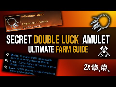 New World | INFINITUM BAND | SECRET DROP OF DOUBLE LUCK AMULET?? (Farm Guide)