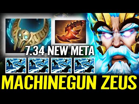 4000 HP Machine Gun Zeus - Crazy Right Click Build 7.34 New Meta Dota 2
