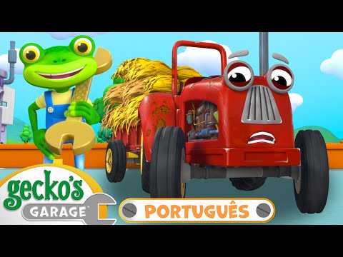 Problemas com o Trator! | 1 HORA de Garagem do Gecko em Português | Desenhos Animados Infantis