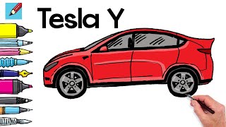 How to Draw a Tesla Y Series Real Easy