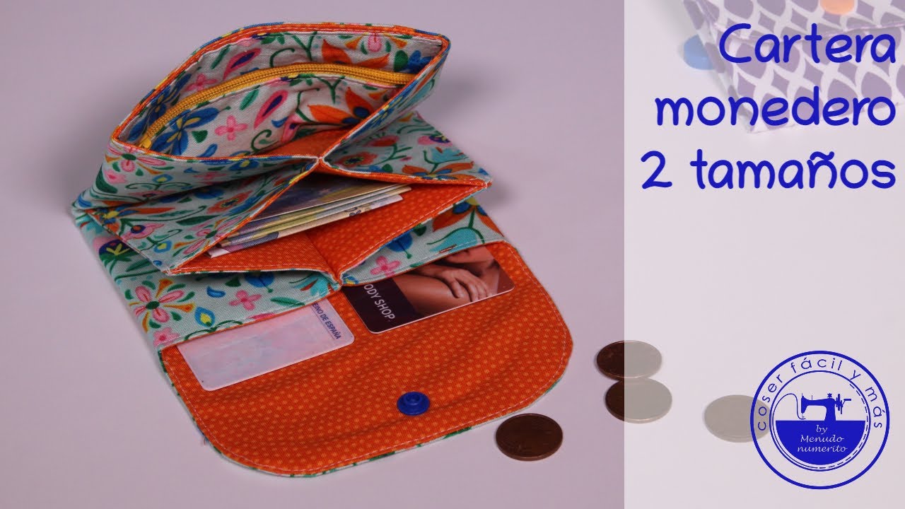 Cartera monedero fácil, con patrones