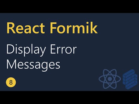 React Formik Tutorial 8 Displaying error messages