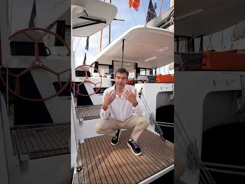 Let's talk about the Excess 13: the fold-down aft transoms by Excess #sailing #innovation