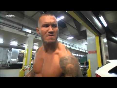 Randy Orton RKO'S Wade Barrett on top of a car wwe smackdown 23 12 11