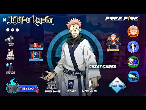 Jujutsu Kaisen Event Free Rewards 💥😮| sukuna bundle review | free fire new event | ff new event 