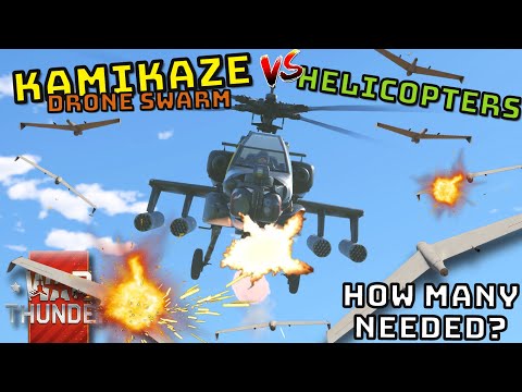 KAMIKAZE DRONE SWARM VS HELIS - How Many Does It Take? - WAR THUNDER