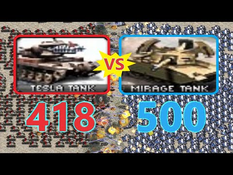 Tesla Tank vs Mirage Tank - Same Cost - Red Alert 2