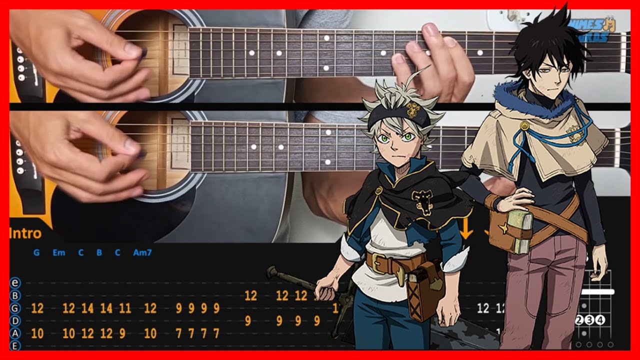 Black Clover OP 3 - Black Rover | Acoustic Guitar Lesson [Tutorial + TAB + CHORDS]