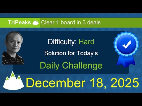 Microsoft Solitaire Collection: TriPeaks - Hard - December 18, 2025