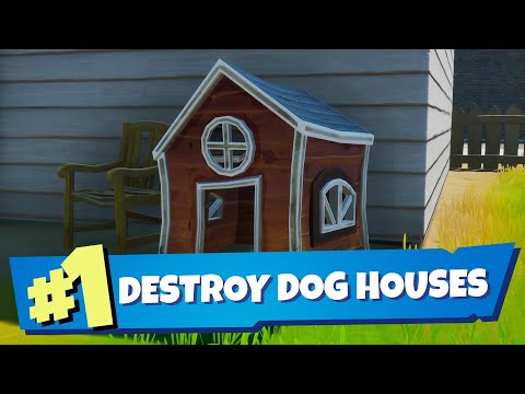 Destroy Dog Houses Guide [Easy Method]- Fortnite Challenge Week 6 Meowscles Mischief
