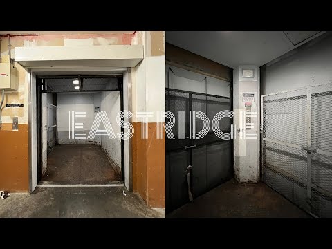Side Door! Montgomery Square Button Hydraulic Freight Elevator #1, Eastridge Center - San Jose, CA