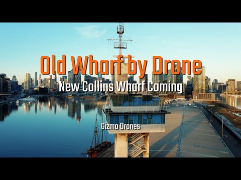 Old Wharf in Docklands, Melbourne city 4K - DJI Mavic 2 Pro drone footage