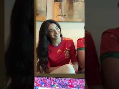 Moroccan boy with his Spanish girlfriend's reaction #worldcup #world #emotional #how