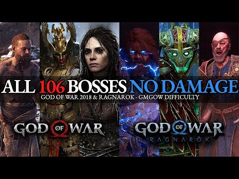 God of War 2018 & Ragnarok - All 106 Boss Fights & Endings (No Damage / GMGOW)