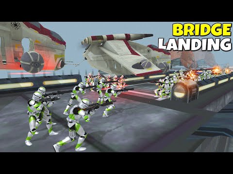 Clone LAAT Gunship Bridge Deployment! - Men of War: Star Wars Mod Battle Simulator