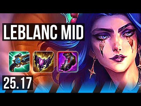 LEBLANC vs MALPHITE (MID) | 8 solo kills, 11/3/7, Dominating | KR Master | 25.17