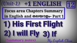 Plus one English focus area| Plus one English class| plus one English chapter in Malayalam| Plus one