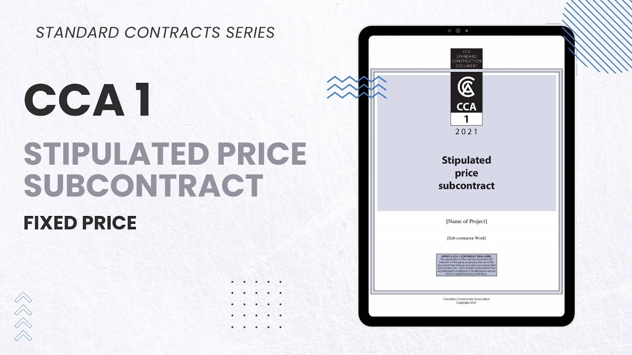 CCA 1:  Stipulated Price Subcontract