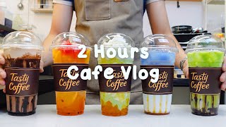 👐🏻지치고 힘들 땐 음료 ASMR로 힐링해요/주중의 여유로움/2시간 모음🌷2 Hours Vlog/Cafe Vlog/ASMR/Tasty Coffee