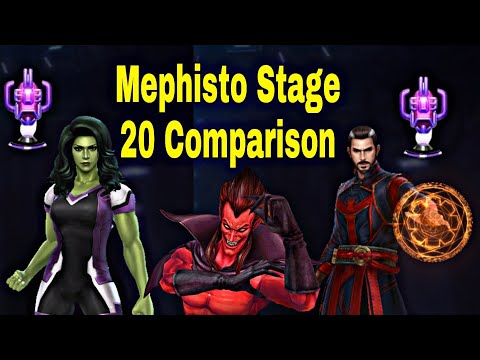 She Hulk And Dr Strange Comparison WBL Mephisto Stage 20 With Rage - Marvel Future Fight