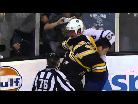 Komisarek Fights Lucic - March/19/2012