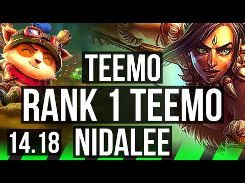 TEEMO vs NIDALEE (JGL) | Rank 1 Teemo, 1400+ games | BR Challenger | 14.18