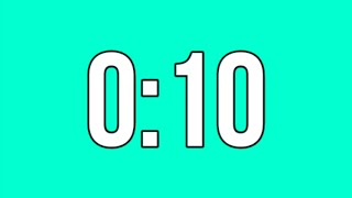 10 SECONDS COUNTDOWN TIMER WITH GREEN SCREEN BACKG