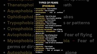 Most Common Phobias and Their Meanings #shorts #trending