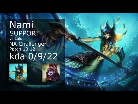 Nami Support & Ezreal vs Lulu & Kai'Sa - NA Challenger 0/9/22 Patch 10.12 Gameplay