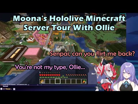 Kiriku Translation - Moona's Hololive Minecraft Server Tour With Ollie【HololiveID En & JP Sub】