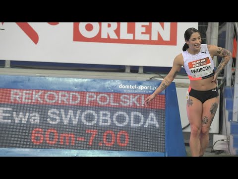 Ewa  SWOBODA  Nowy REKORD POLSKI i NUMER 1 NA SWIECIE  NA 60m 7,00 Orlen Cup 2022, Atlas Arena, Łódź