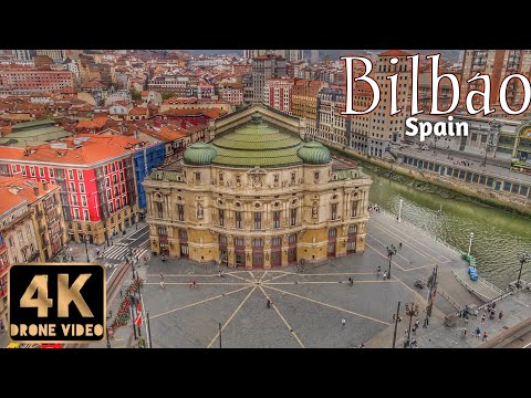 Bilbao, Spain 🇪🇸 4K HDR Drone | Nervión River, Old Town & City Views