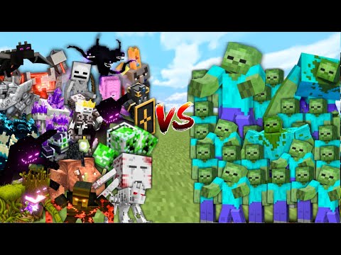 OP BOSSES vs ZOMBIE APOCALYPSE in Minecraft Mob Battle