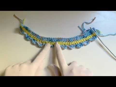 How to crochet a collar for cat or baby , طريقة عمل ياقه بالكروشيه للقط او للطفل