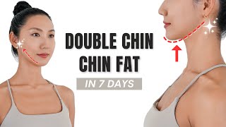 8 min DOUBLE CHIN REMOVAL CHALLENGE✨ - Get Sharp Jawline, Face Lift, V-face, Glow-up