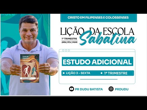 Lição da  Escola Sabatina ADULTOS , Sexta 16/01/2026  "Estudo Adicional" com Pr Dudu. Insta:@prdudu