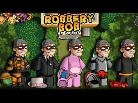 Robbery Bob - All Costumes Funny Video Game Part 1