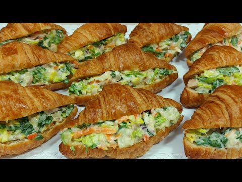 🥐 10 CRUASANES RELLENO SALADO EN 5 MINUTOS 🖐 // BEATRIZ COCINA
