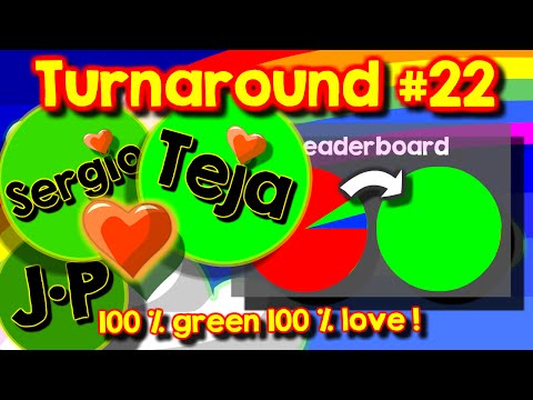 Agario Team Mode turnaround #22, 100% green, 100% love