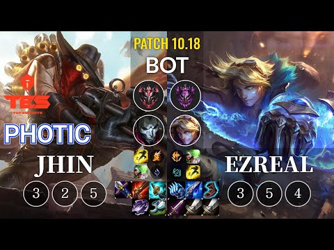 TES Photic Jhin vs Ezreal Bot - KR Patch 10.18