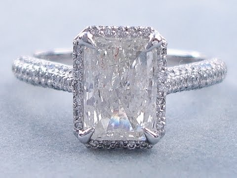 2.12 ctw Radiant Cut I I1 Diamond Engagement Ring - BigDiamondsUSA