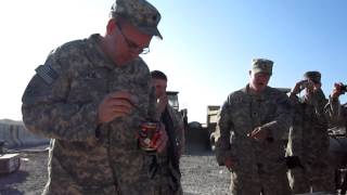 preview picture of video 'Bob Eats The Whole Can of Alpo at US  Army Base Sharana Afghanistan 2010'