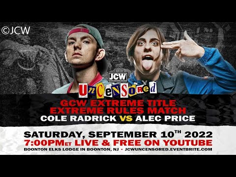 Cole Radrick (c) vs Alec Price / GCW Extreme Title Match / JCW Uncensored 2022 / WWE 2K22