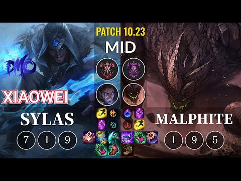 DMO Xiaowei Sylas vs Malphite Mid - KR Patch 10.23
