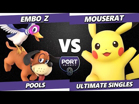 Port Priority 9 - embo_z (Duck Hunt) Vs. MouseRat (Pikachu) Smash Ultimate - SSBU